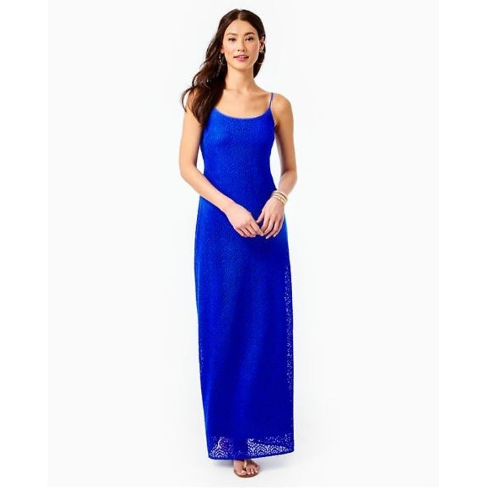 Lilly Pulitzer Baha Blue Bungalow Lace "Avalon" Maxi Dress NWT - Size XS